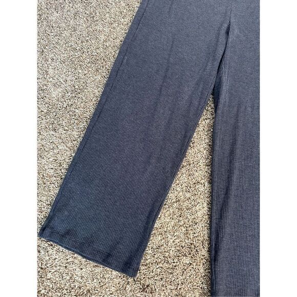 Eileen Fisher Tencel Ribbed Wide Leg Pull On Pants Size M Blue Lounge Stretch - Picture 10 of 16